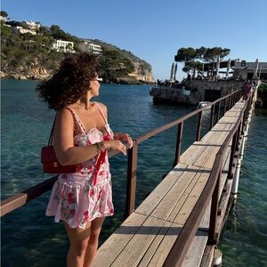 For Love And Lemons Pink Floral Mini Dress